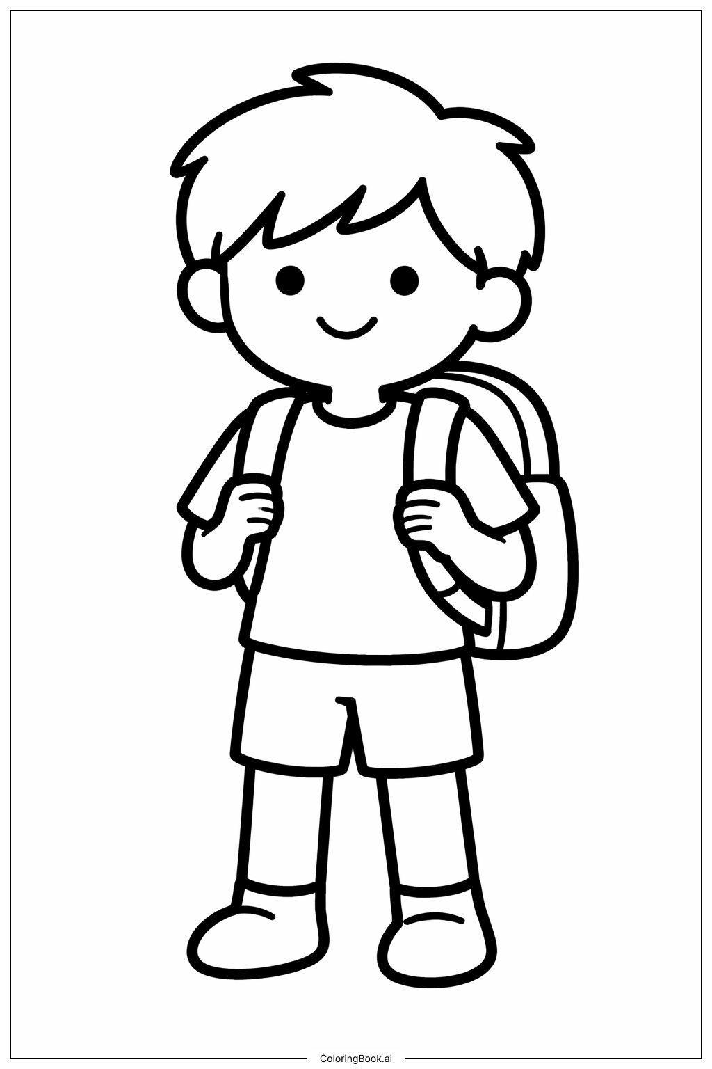  Person mit Rucksack Ausmalseite 