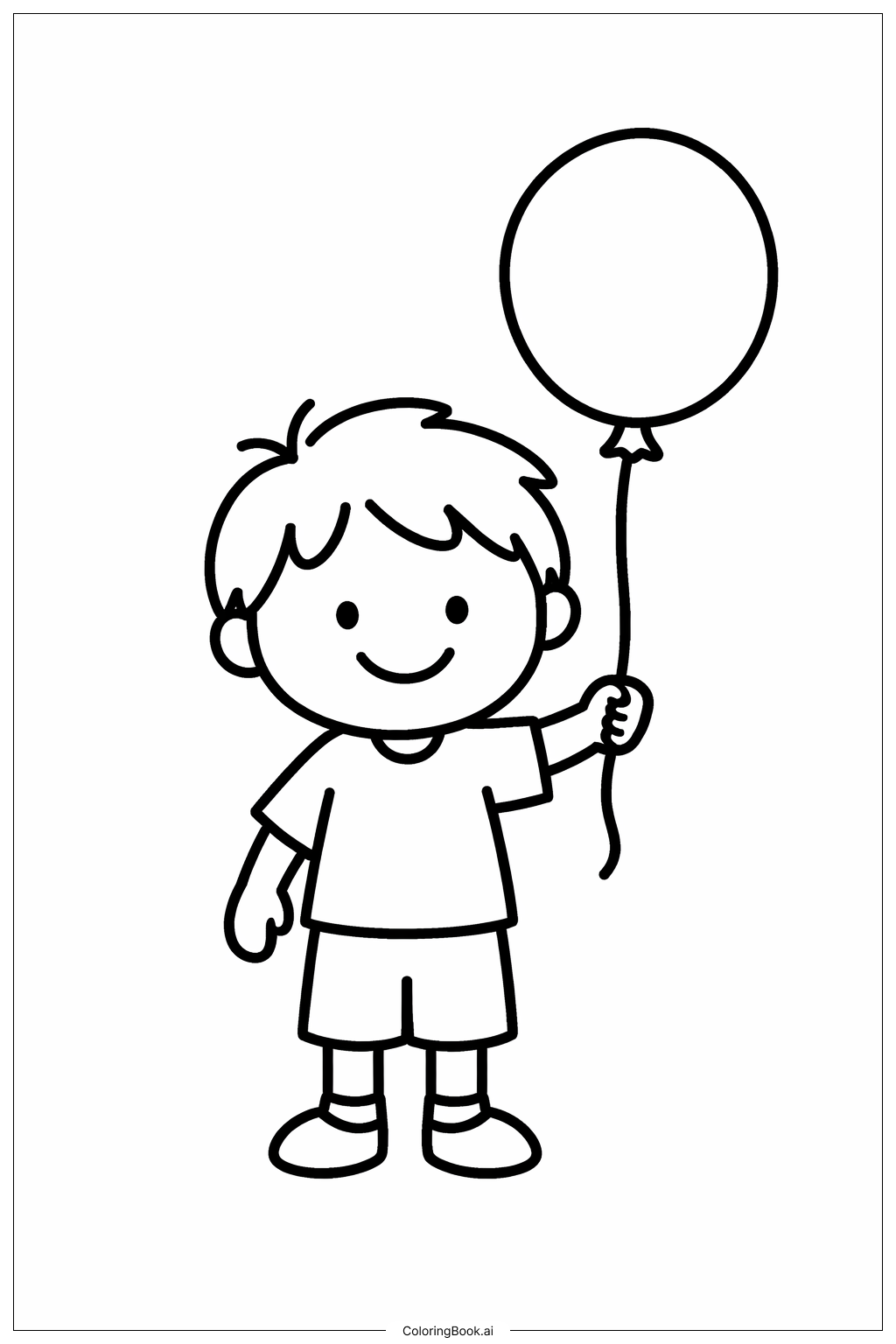  拿着气球的人填色页 