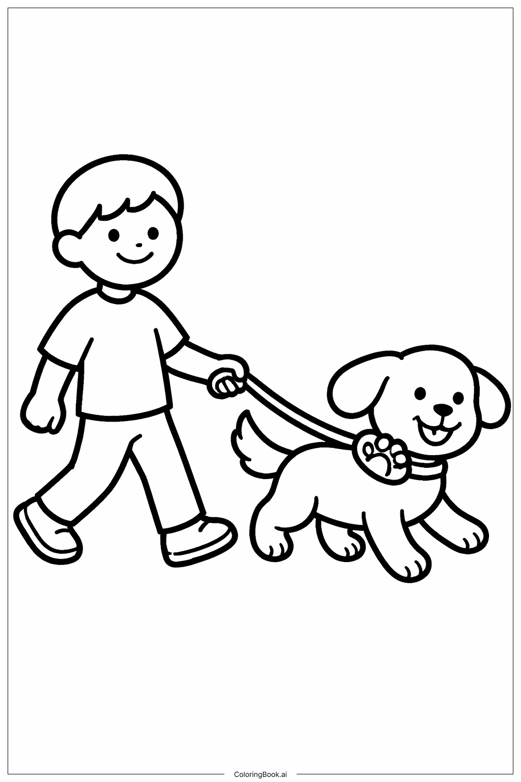  Person With Dog Coloring Page 
