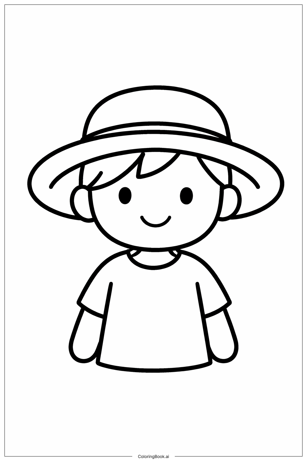  Person mit Hut Ausmalseite 