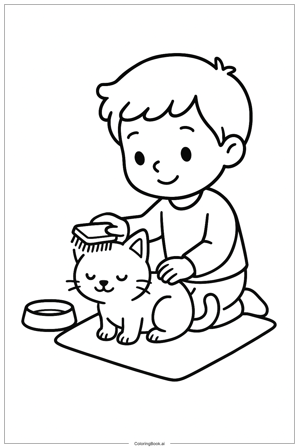 ペットケアメンタルヘルスの塗り絵ページ