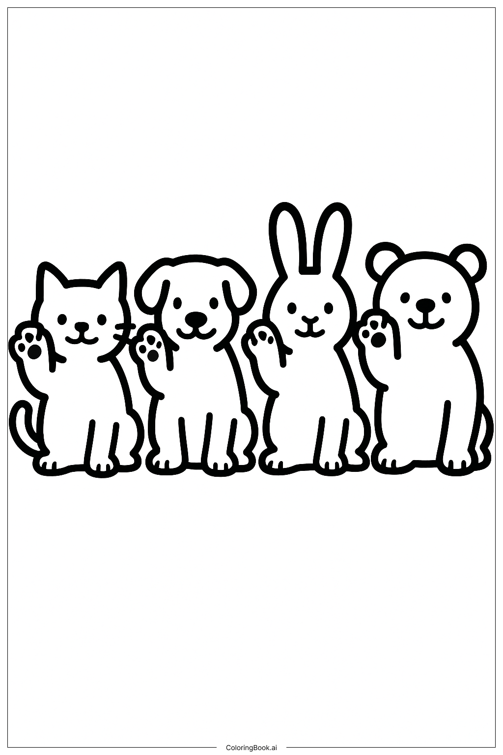  Página para colorir de Animais de Estimação 