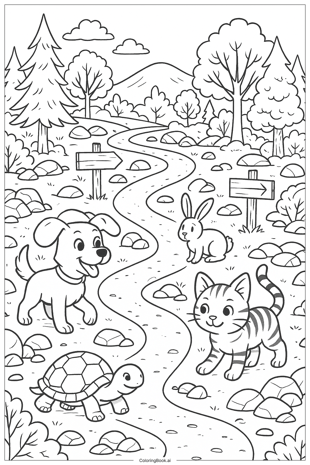 Página para colorear de Mascotas