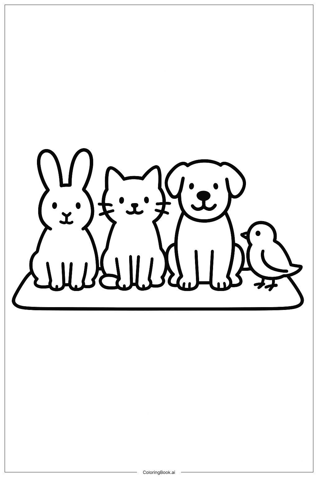 Página para colorear de Mascotas en la Esterilla