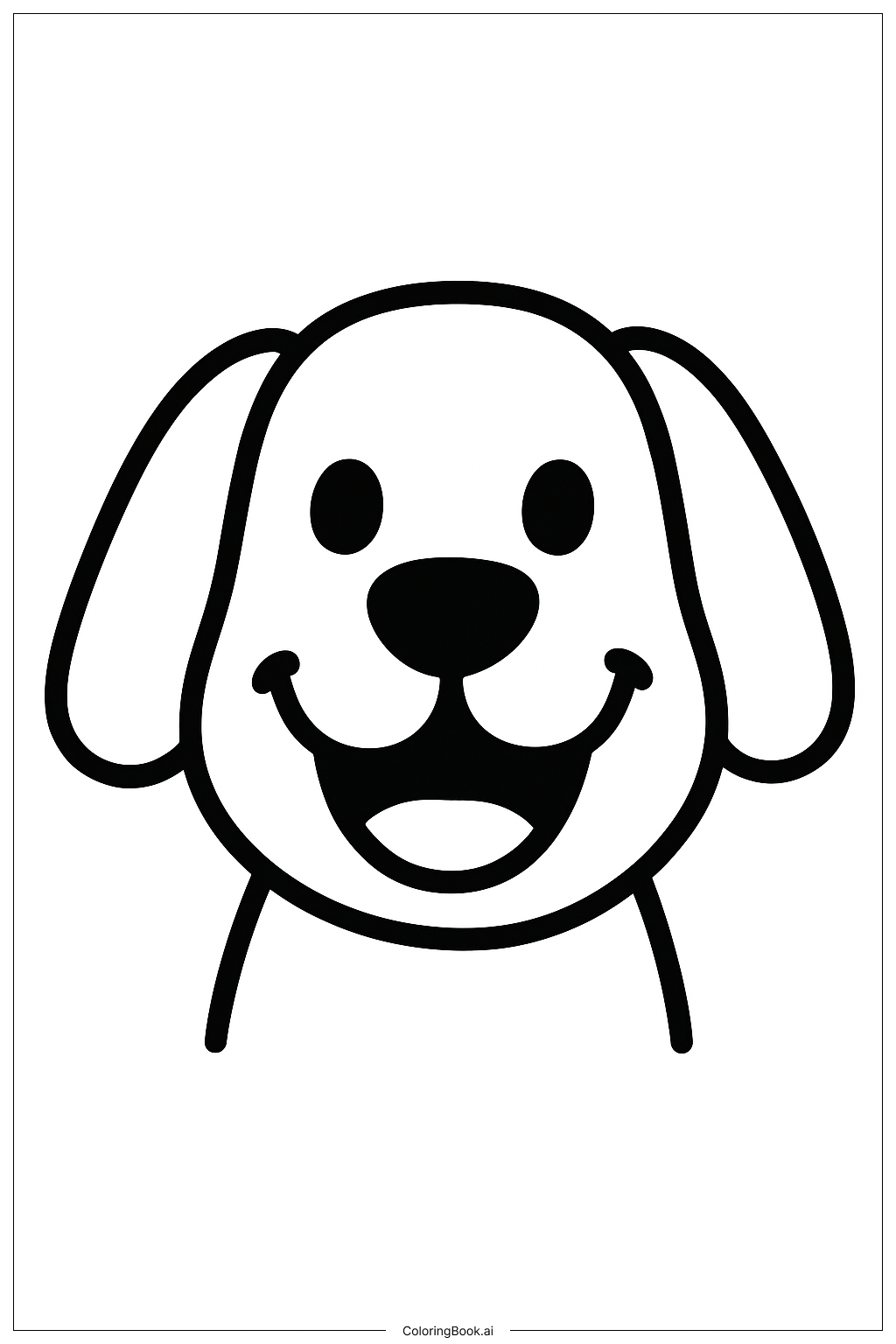 Página para colorear de Mascota con cara sonriente