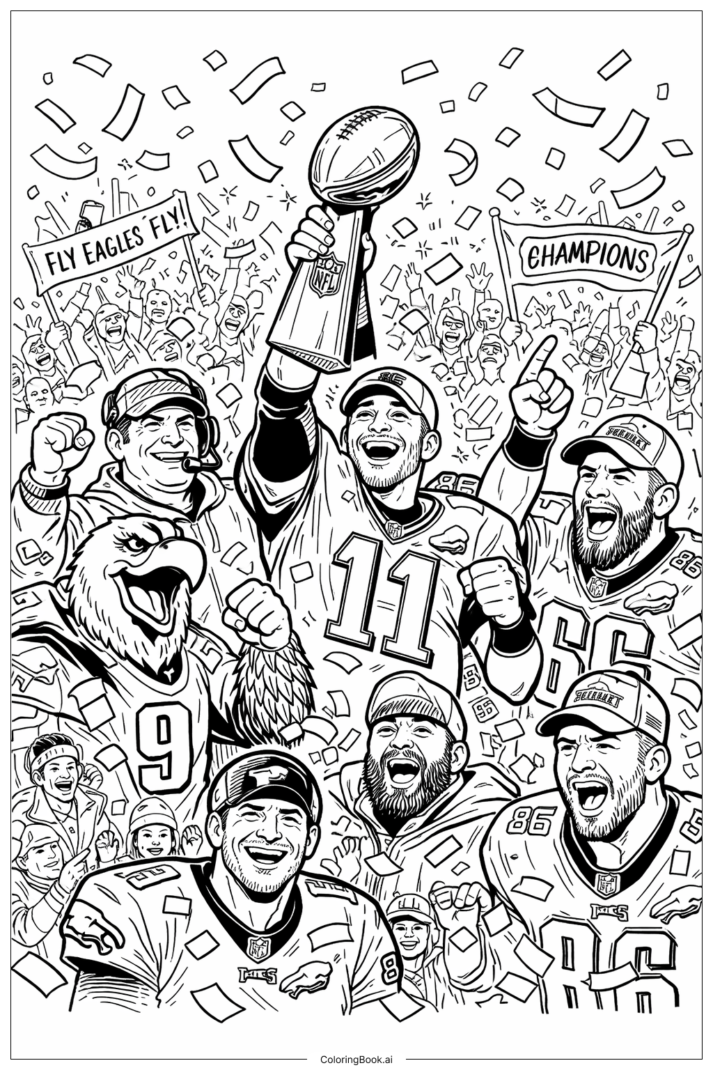  Philadelphia Eagles Super Bowl Celebration Coloring Page 