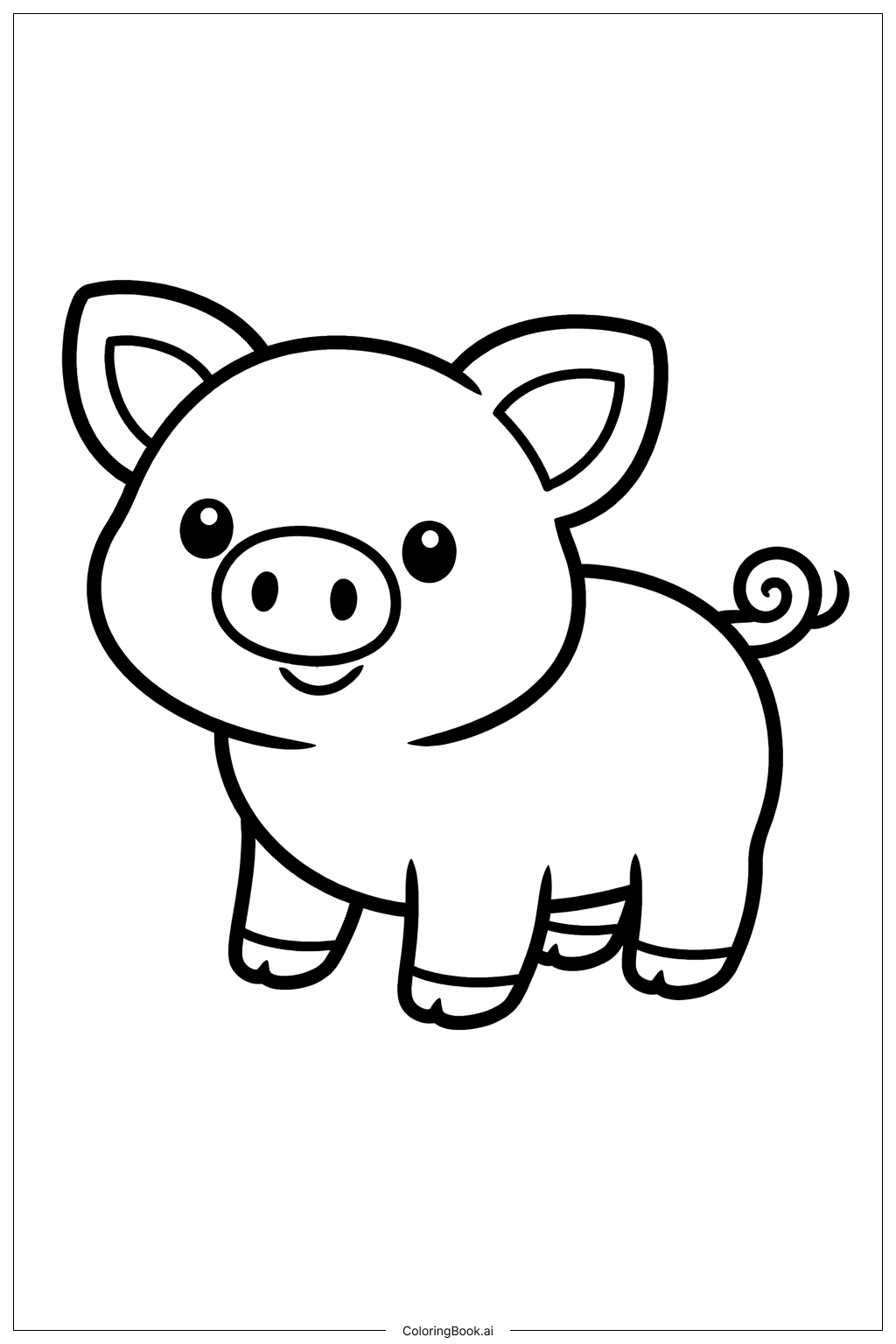  Page de coloriage Cochonnet à Queue Courte 