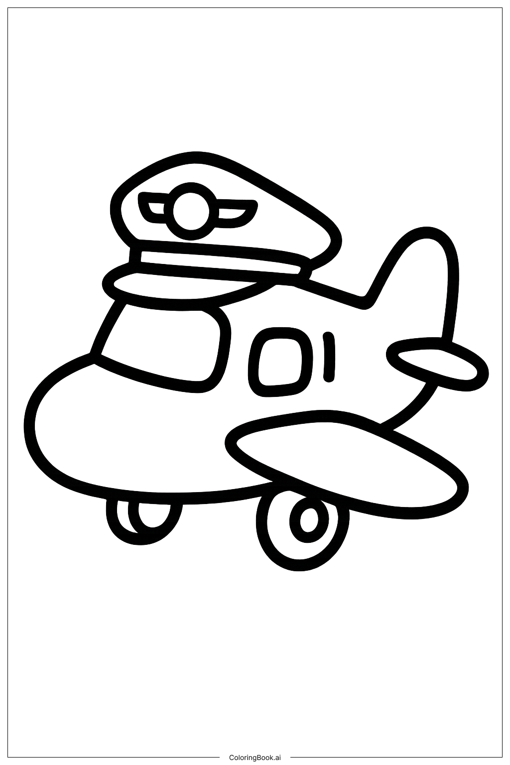  Pilotenmütze Flugzeug Ausmalseite 