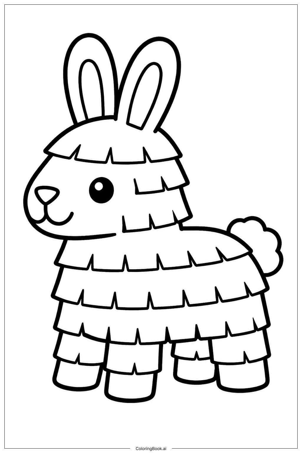  Pinata Einfaches Häschen Ausmalseite 