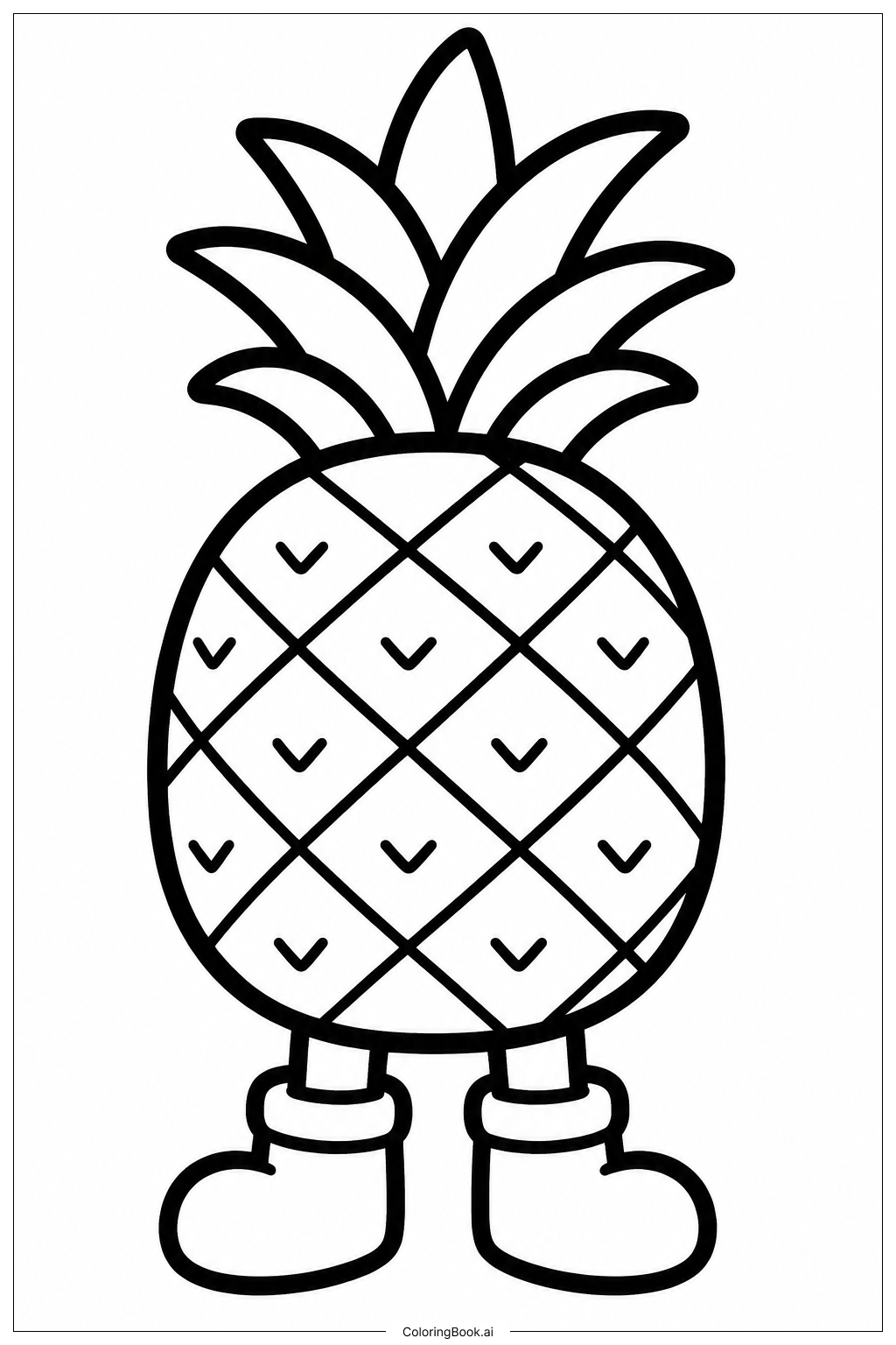  Page de coloriage Ananas 
