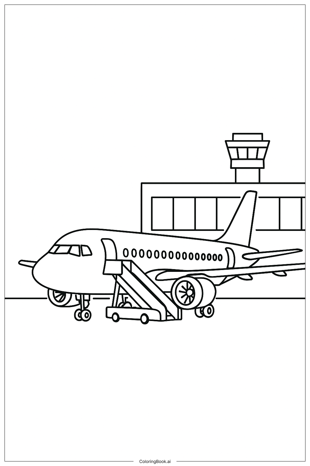 Trang tô màu Máy bay tại sân bay
