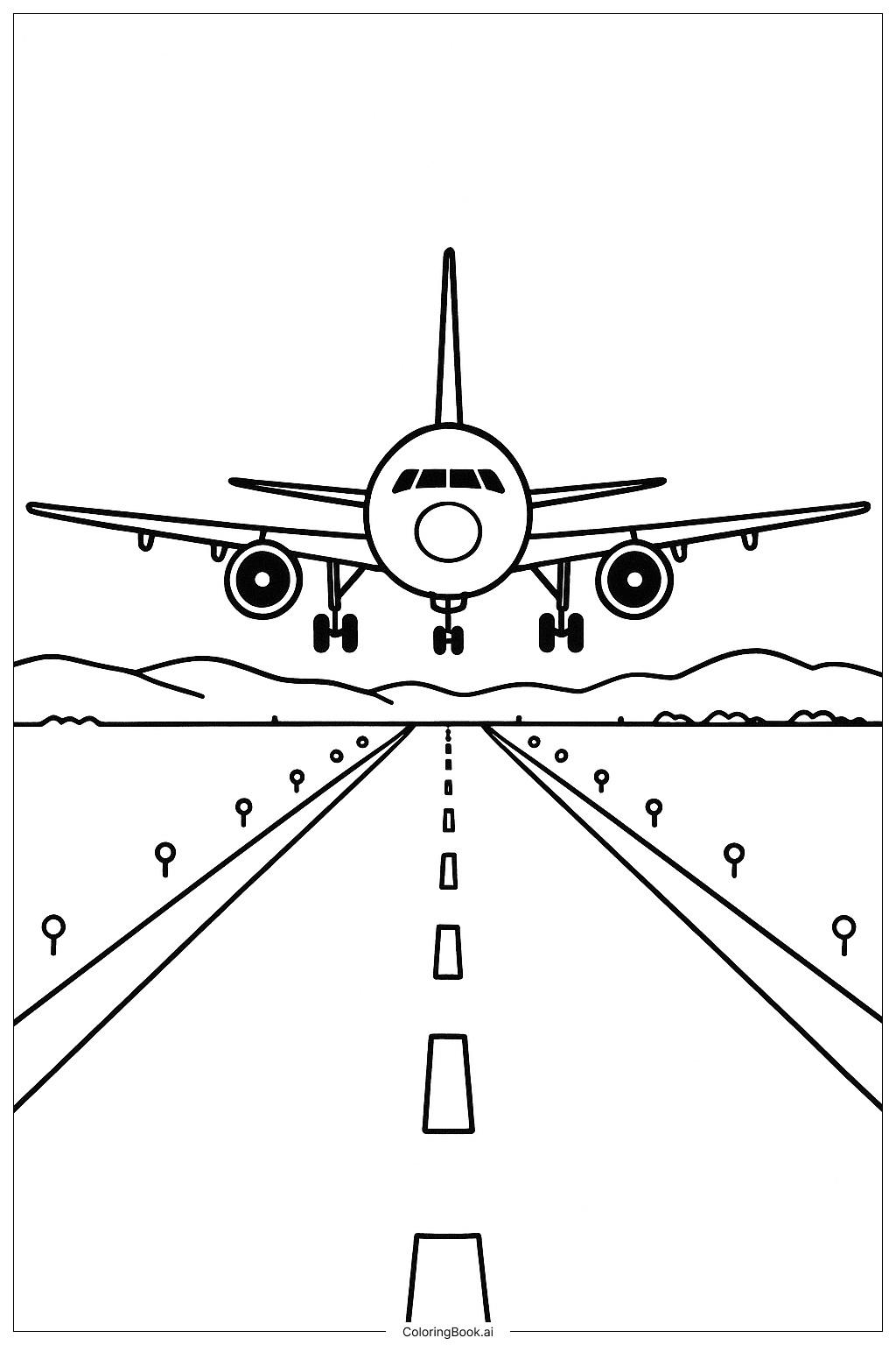  Trang tô màu Cảnh Máy Bay Hạ Cánh 