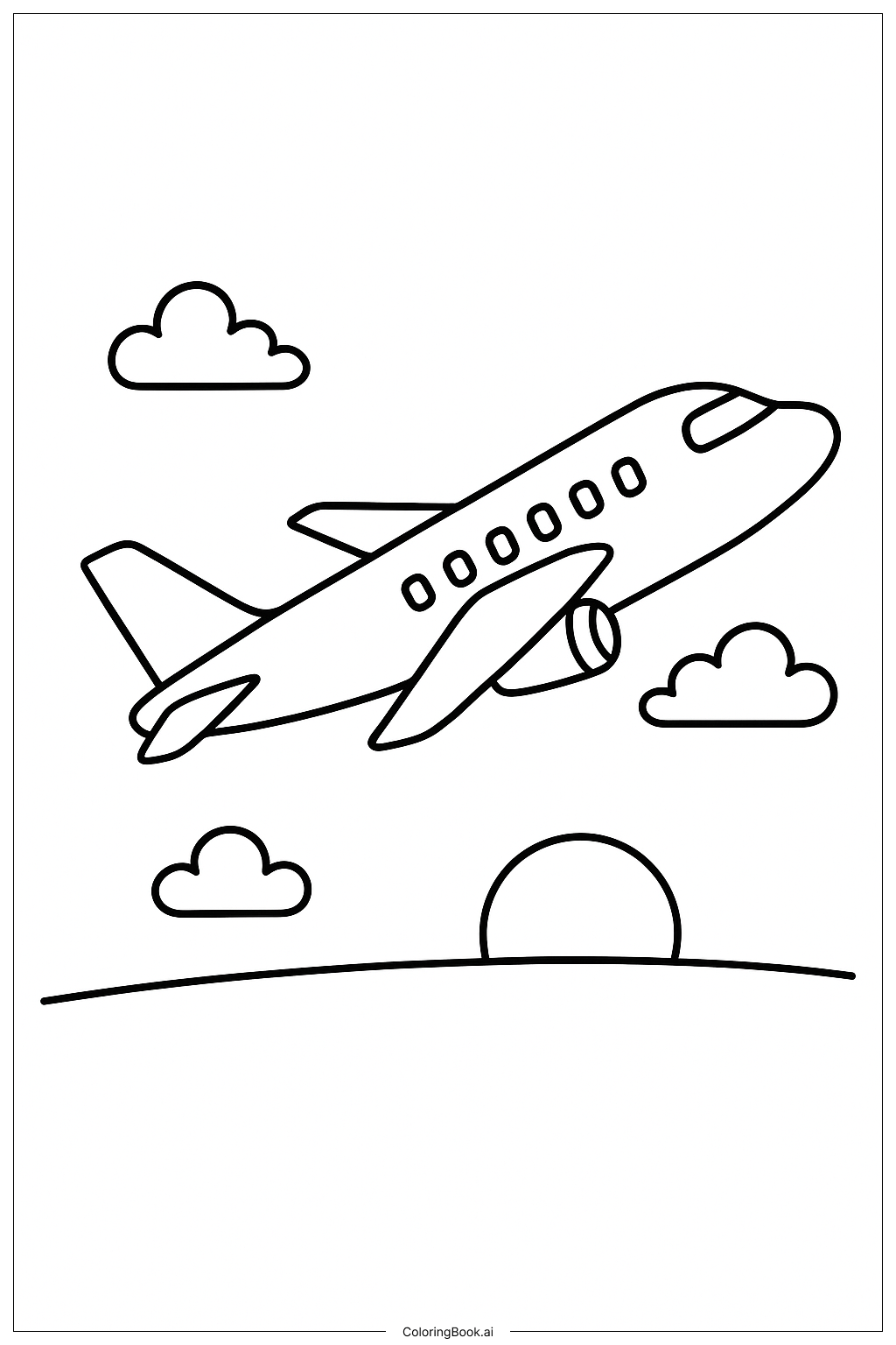  Trang tô màu Máy bay cất cánh 