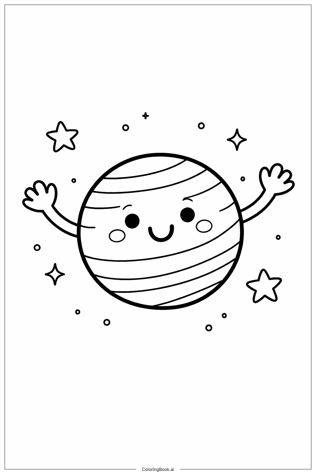  Planet And Smile Arms Coloring Page 