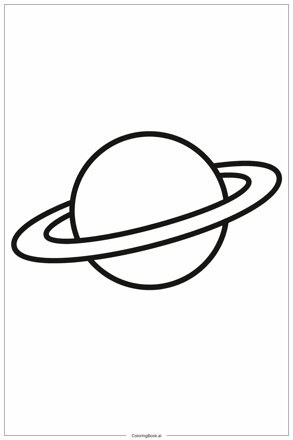  Página para colorear de Planeta con Anillo 