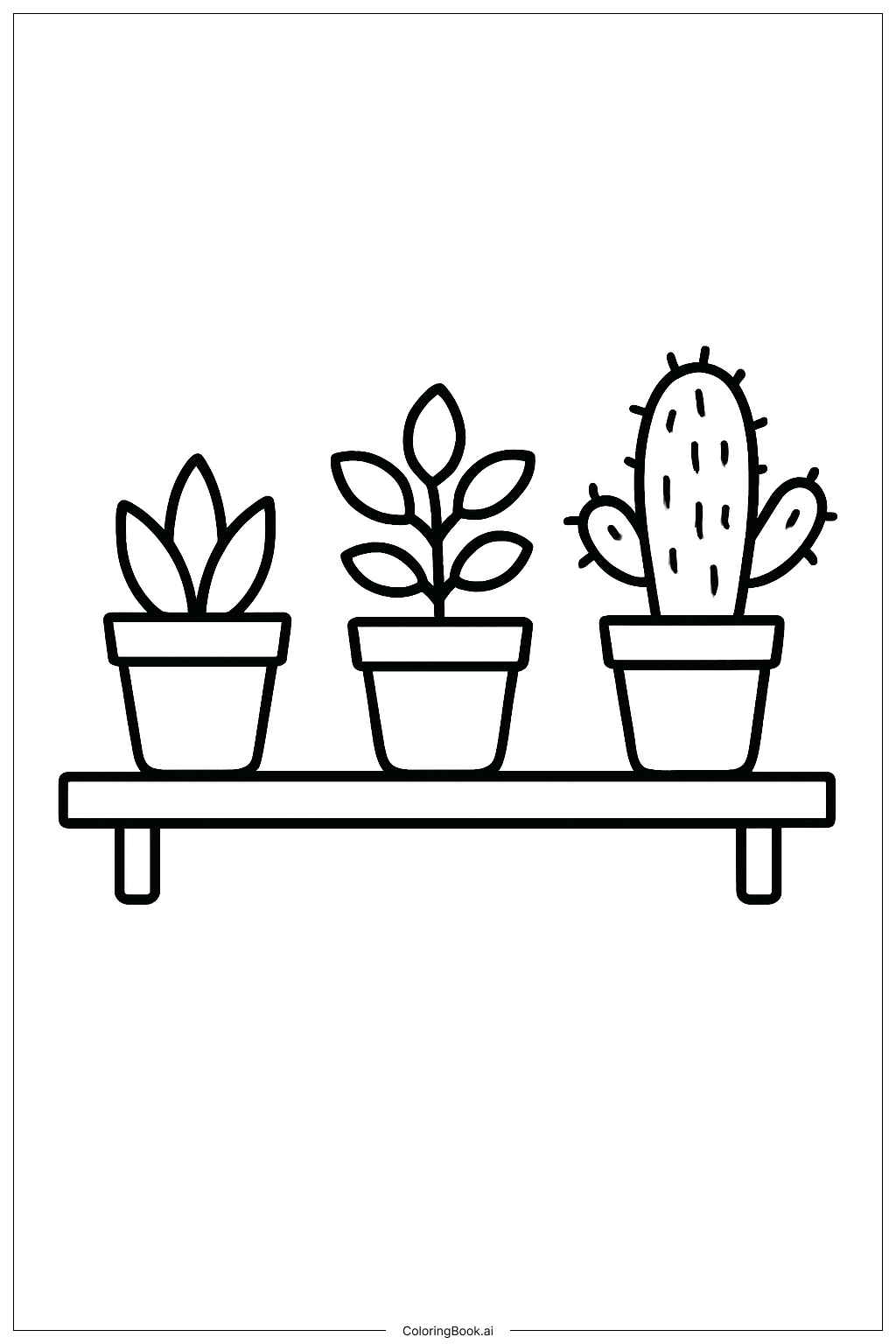 植物育成棚の塗り絵ページ