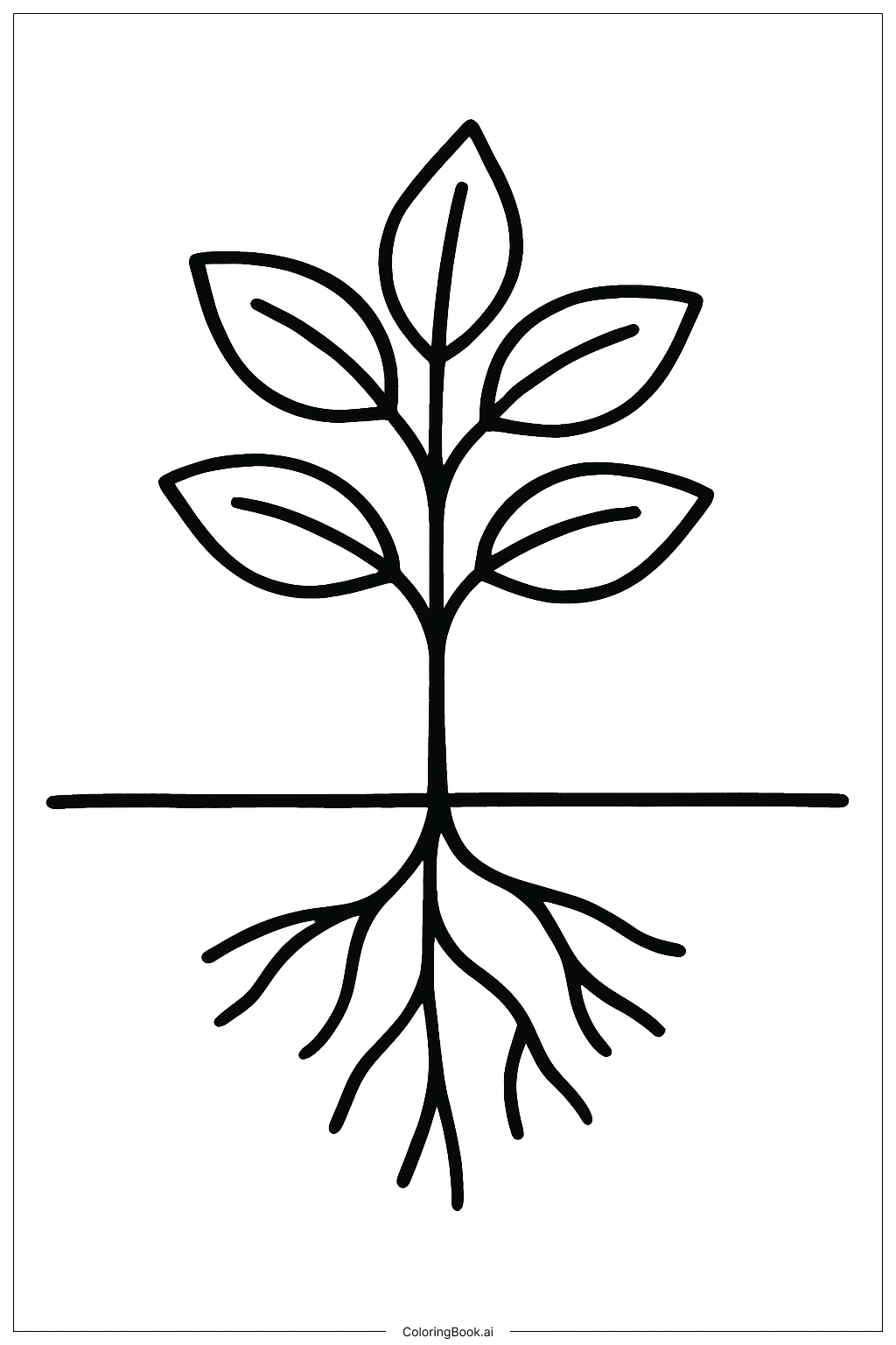 根のある植物の塗り絵ページ