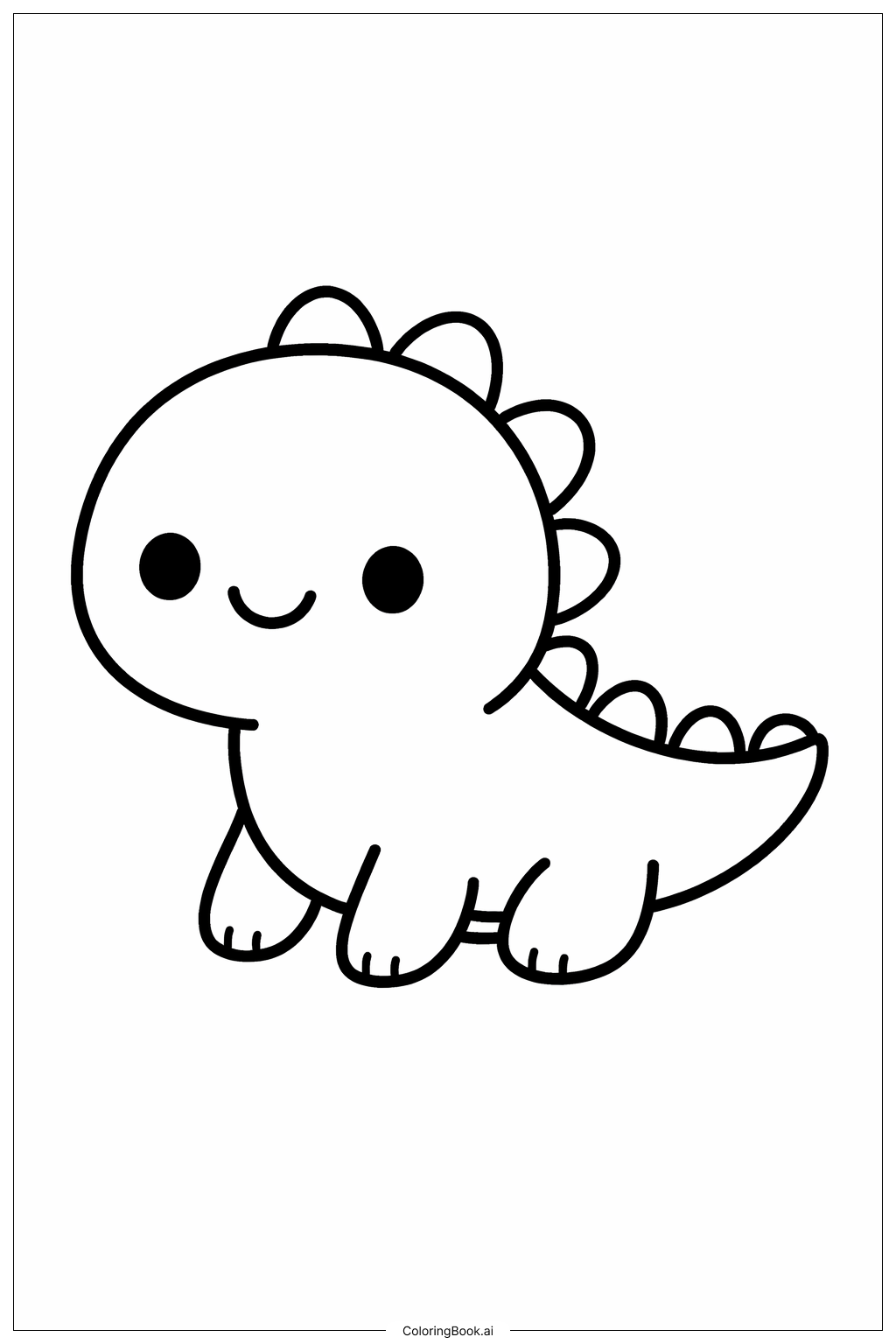  遊び好きな恐竜『私を動物園に入れて』の塗り絵ページ 