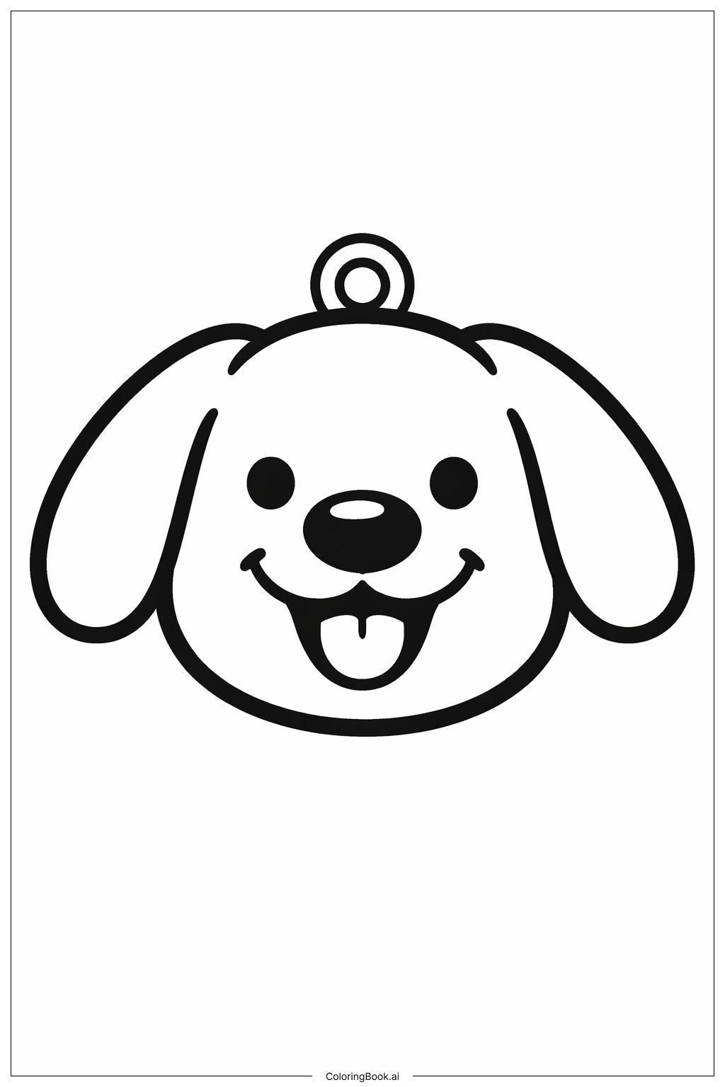  Verspielter Hund Anhänger Ausmalseite 