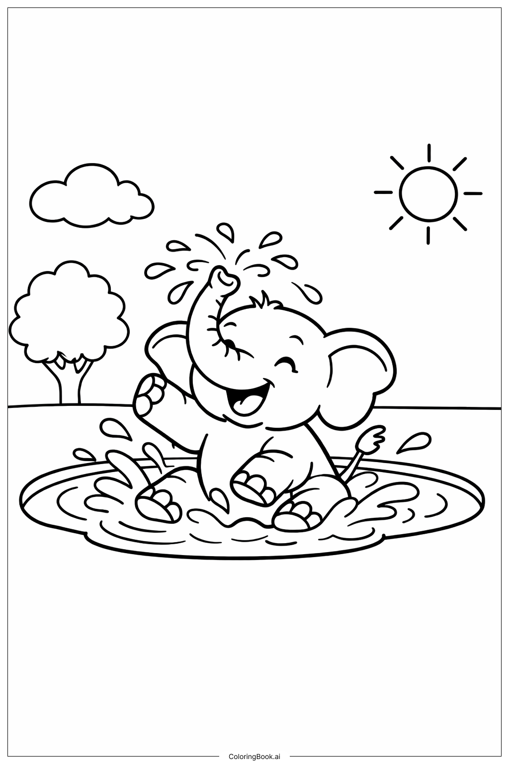 Trang tô màu Voi Vui Nhộn Đưa Tôi Vào Sở Thú