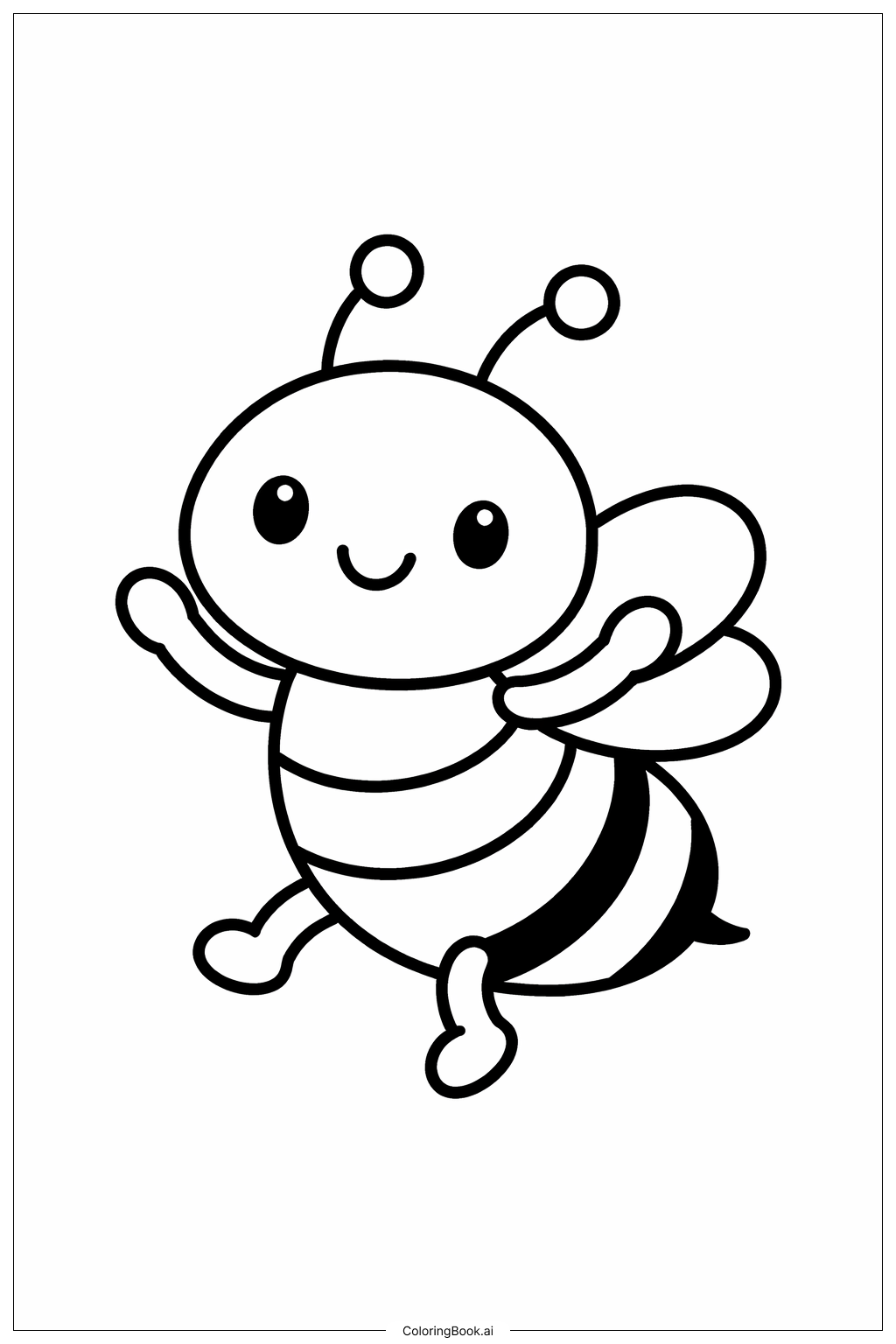  Page de coloriage Insecte enjoué 