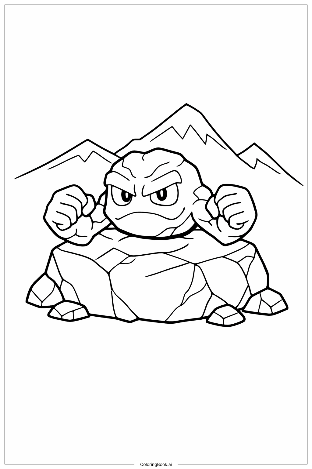  Pokemon Geodude On Rock Coloring Page 