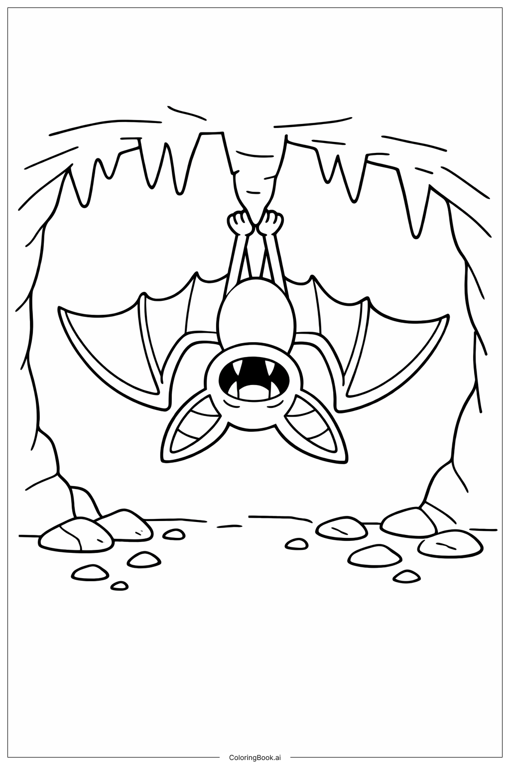  Pokemon Zubat In Cave Coloring Page 