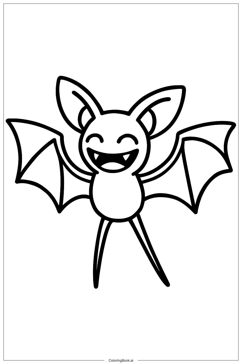  宝可梦超音蝠笑脸填色页 