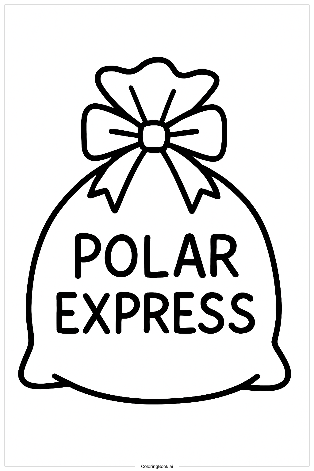  极地特快礼品袋填色页 