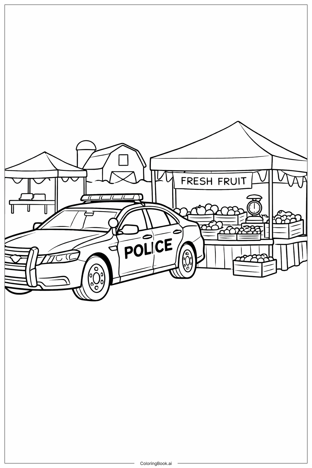 Coche de Policía en el Mercado