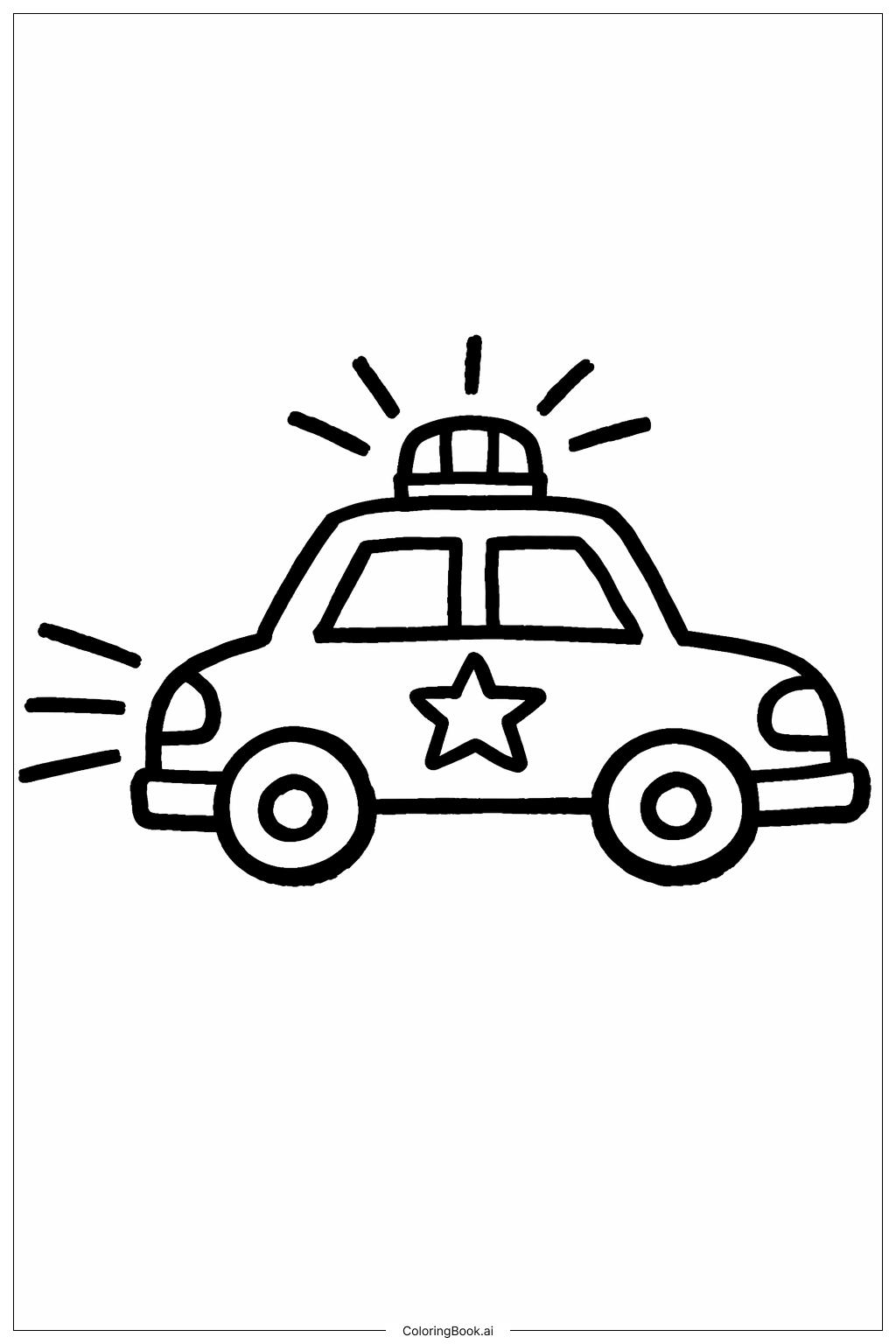  Página para colorear de Luz Intermitente del Coche de Policía 