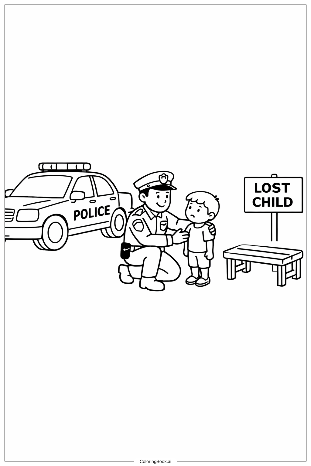  Page de coloriage Voiture de police 