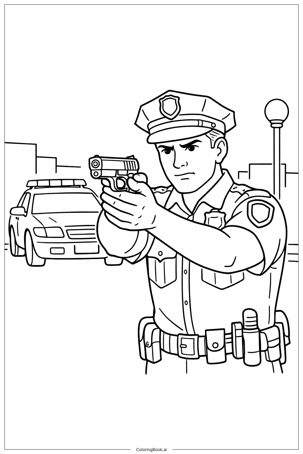  Page de coloriage Arme de policier 