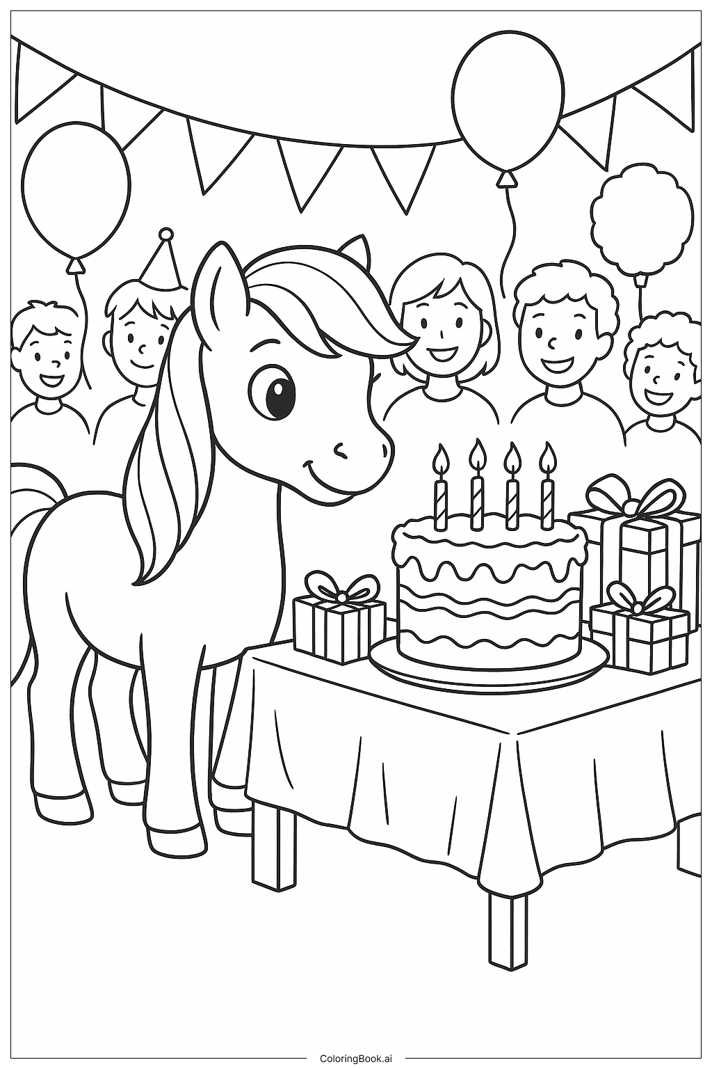  Trang tô màu Ngựa con 