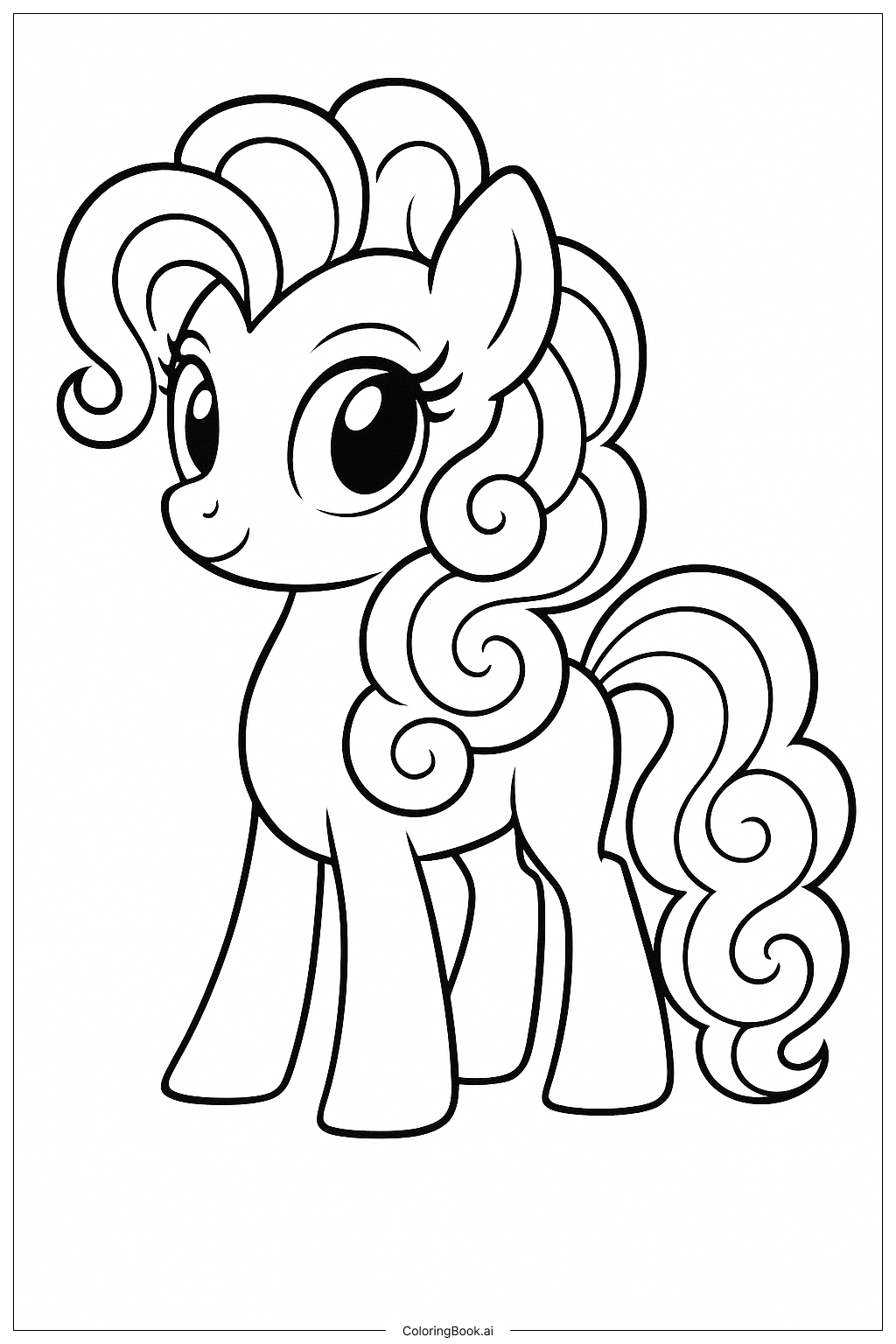  Trang tô màu Ngựa Pony Mái Tóc Xoăn Bự 