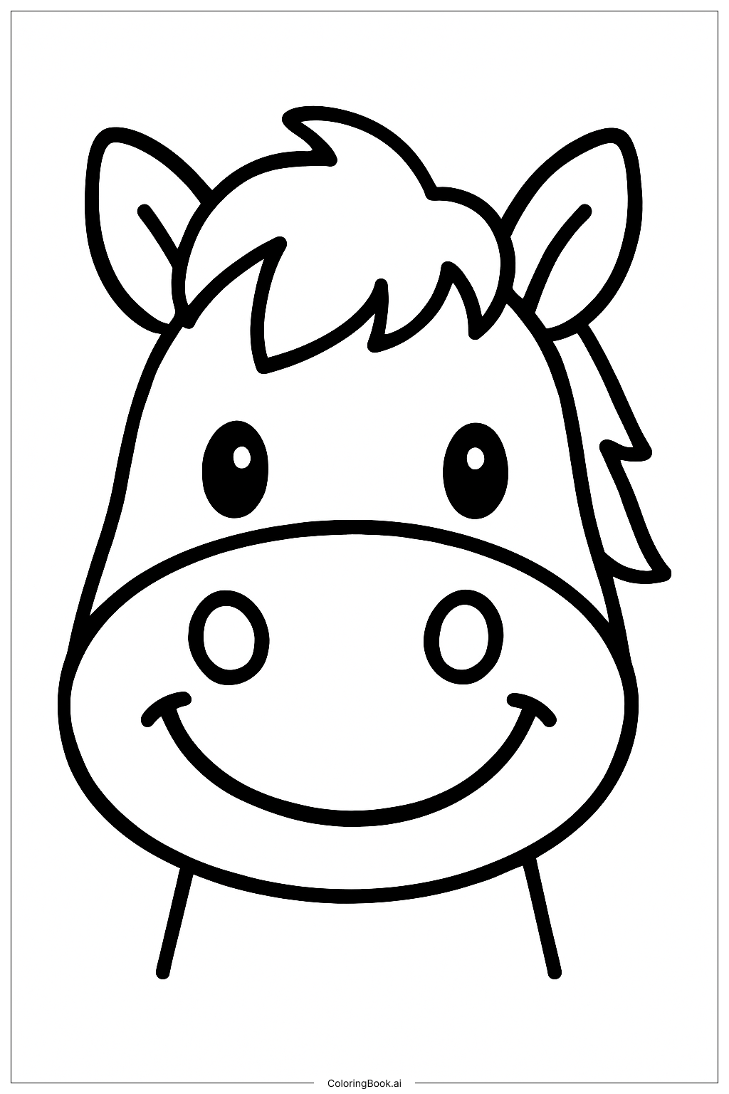  Trang tô màu Gần gương mặt ngựa con Pony 