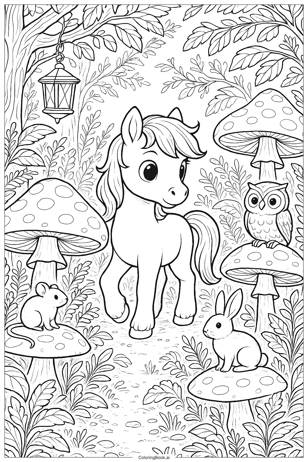 小馬在精靈谷著色頁