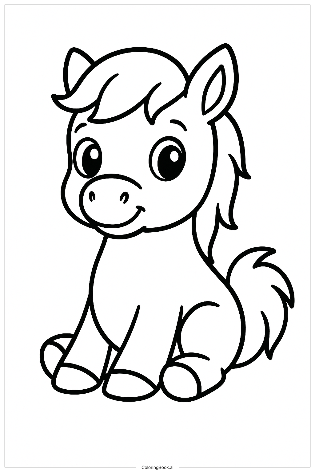  Trang tô màu Ngựa Pony Ngồi 