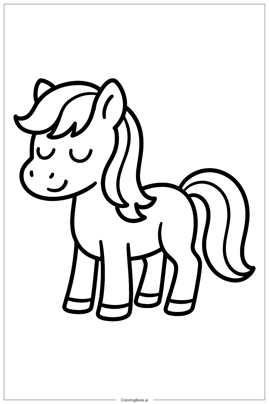  Trang tô màu Ngựa Pony Nhắm Mắt 