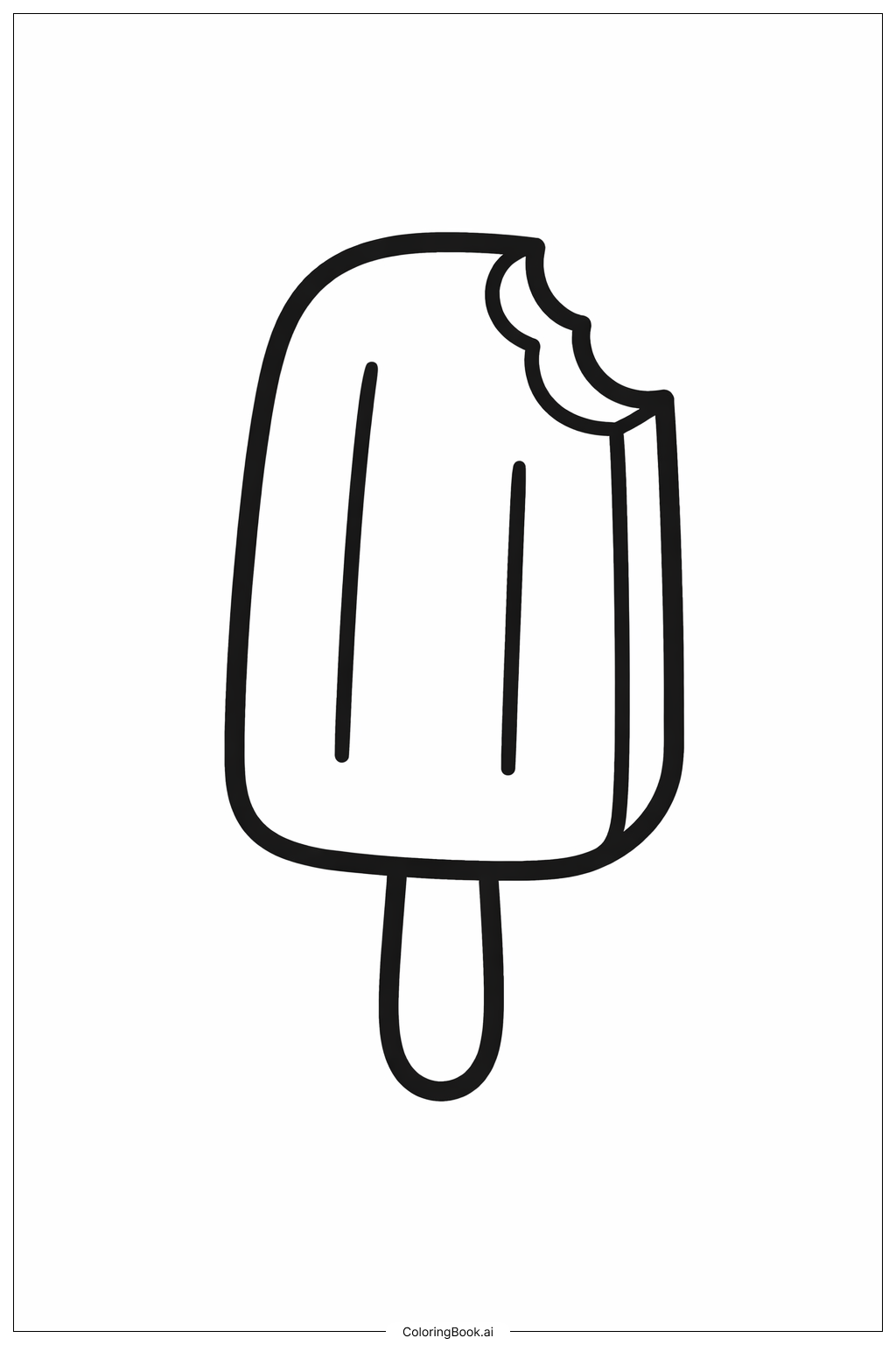  한입 베어 문 아이스바 색칠공부 페이지 