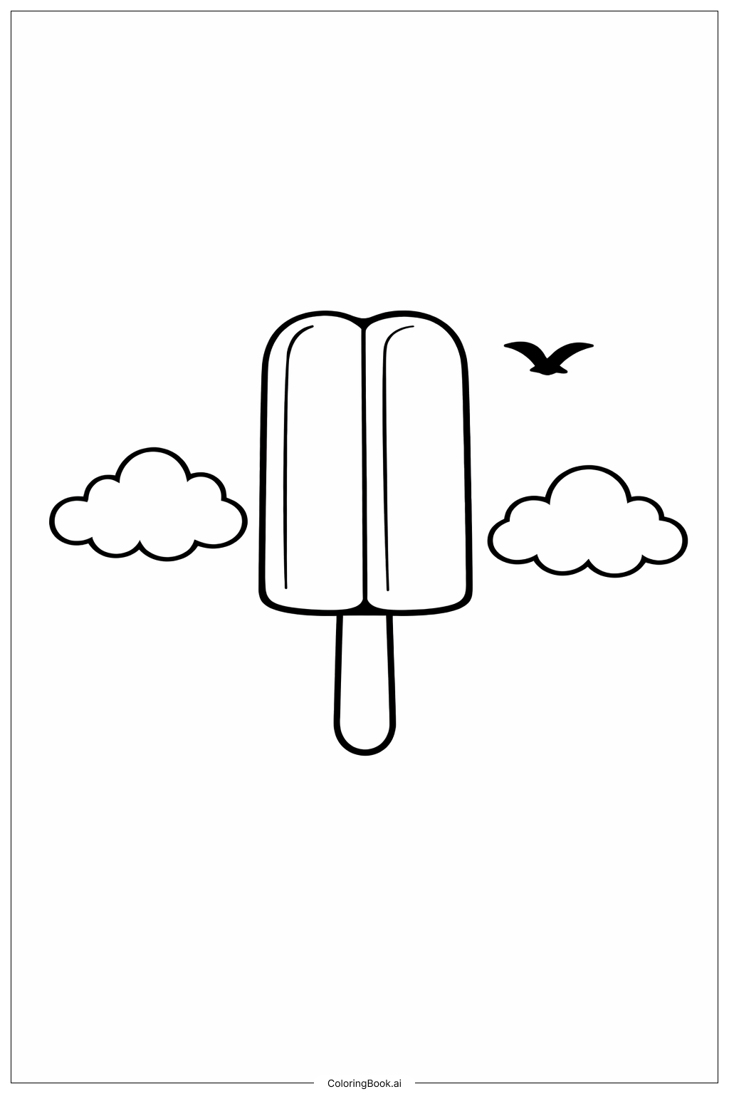  구름과 아이스바 색칠공부 페이지 