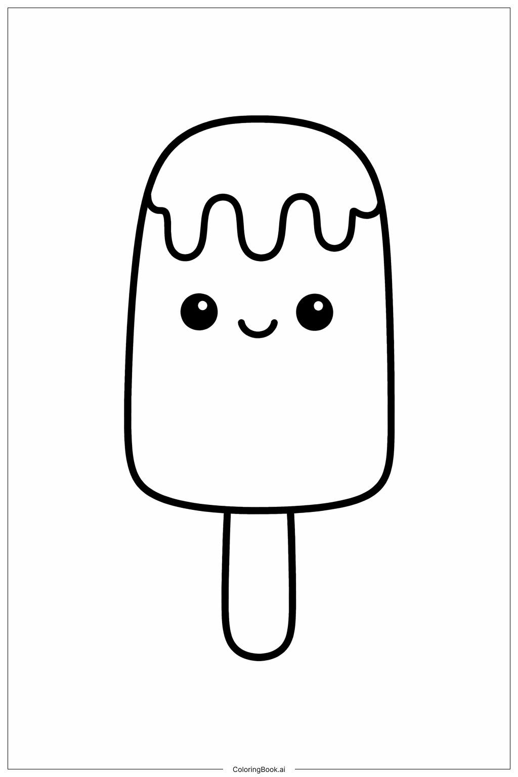  미소 짓는 아이스바 색칠공부 페이지 