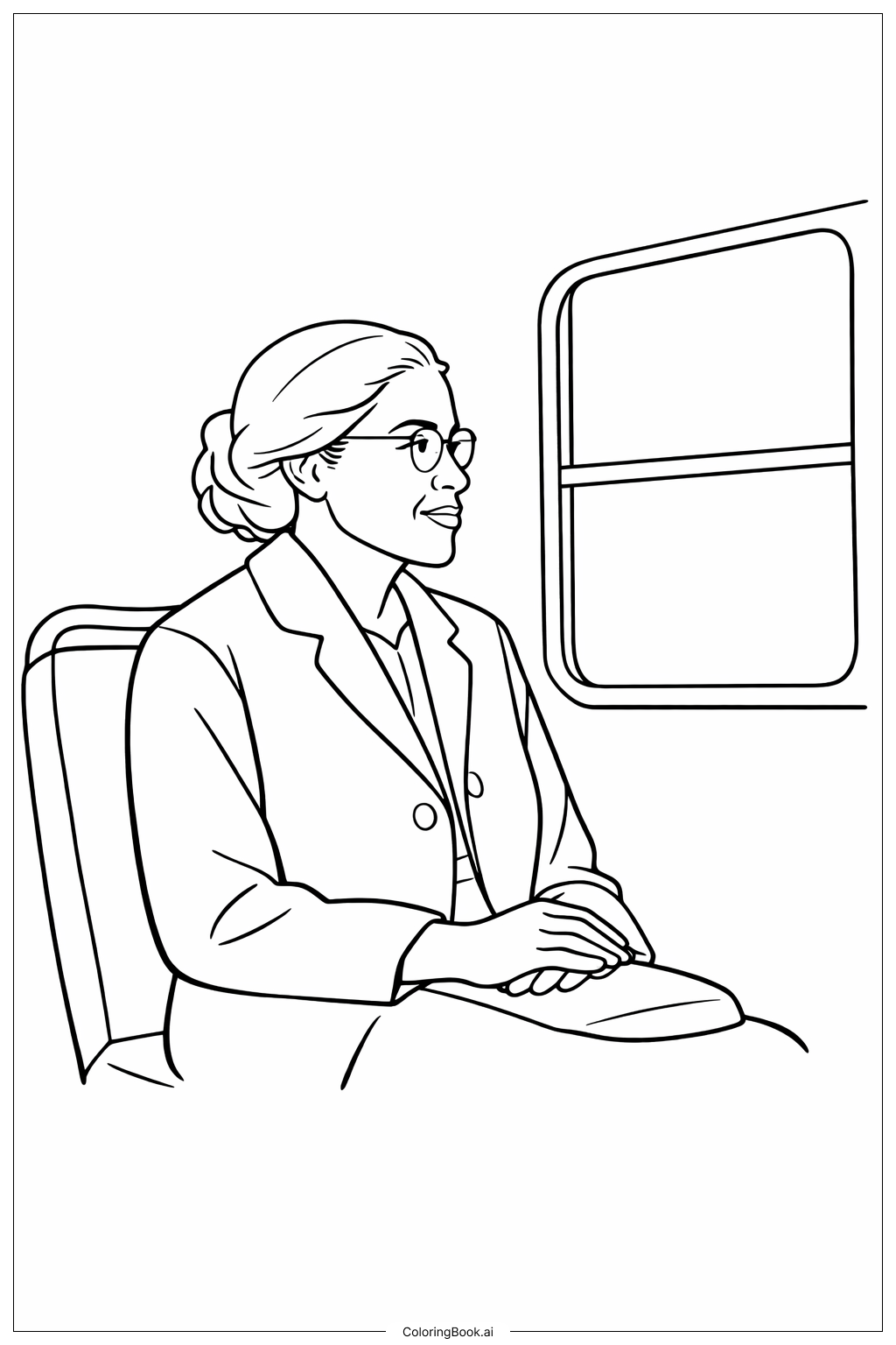  Page de coloriage Portrait de Rosa Parks Mois de l'histoire des Noirs 