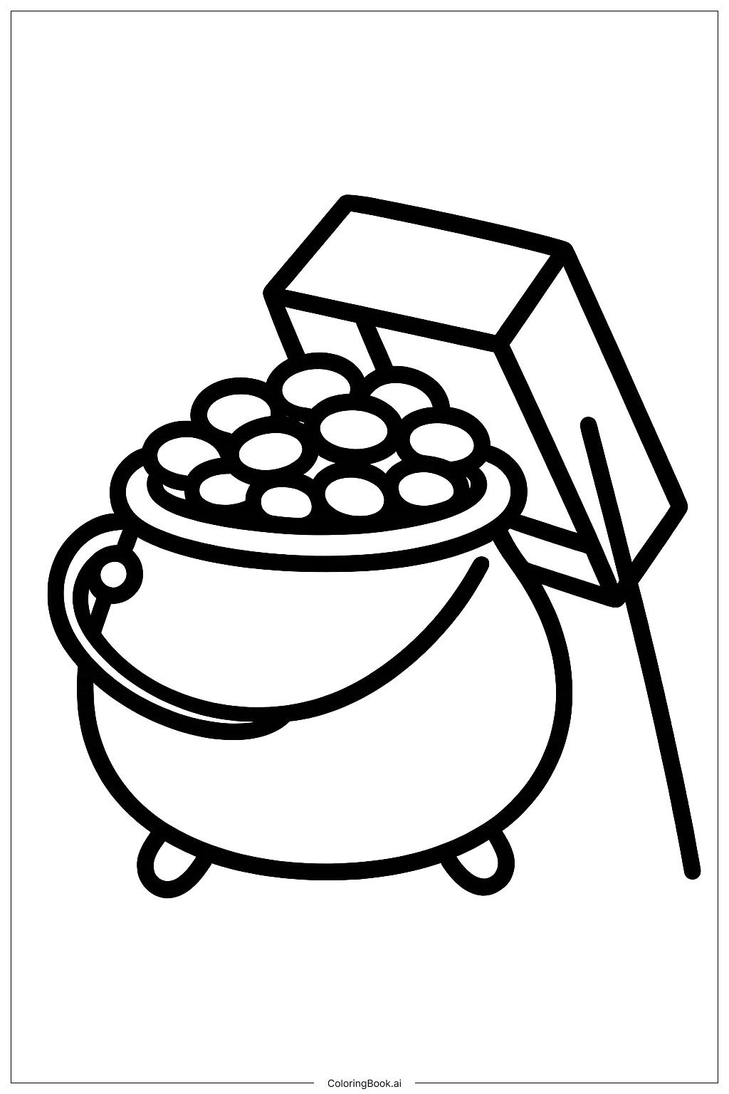  Trang tô màu Bẫy Yêu Tinh Leprechaun Với Nồi Vàng 