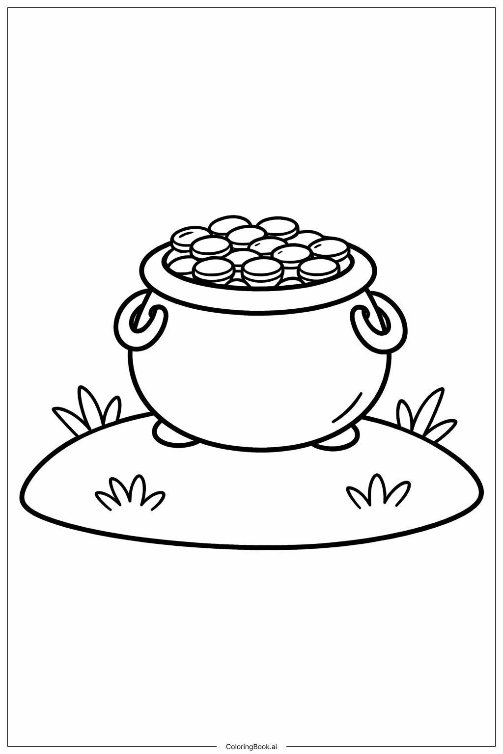  Pot Of Gold On A Hill Coloring Page 