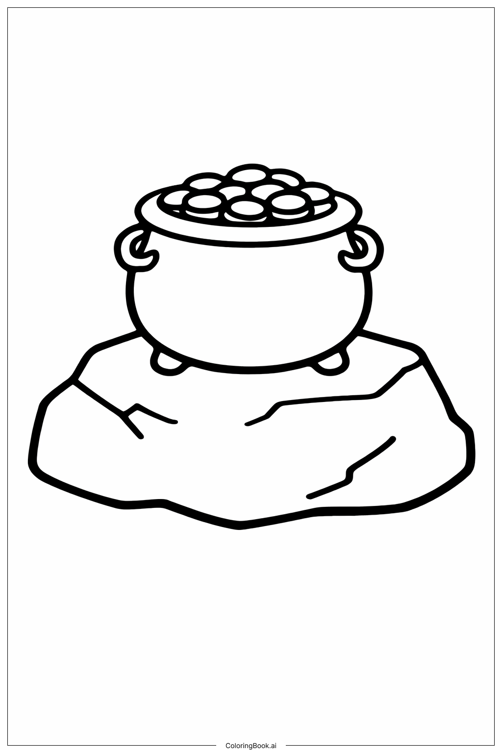  Pot Of Gold On Rock Coloring Page 