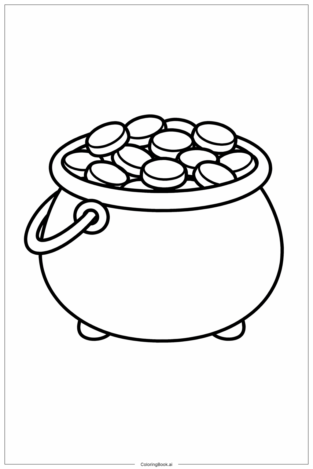  Pot Of Gold With A Handle Coloring Page 