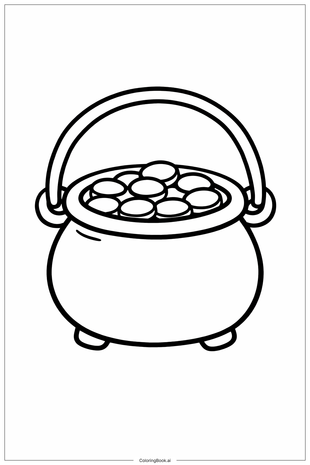  黄金の壺の塗り絵ページ 