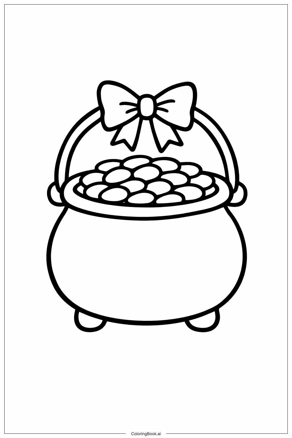  Pot Of Gold With Handle Bow Coloring Page 
