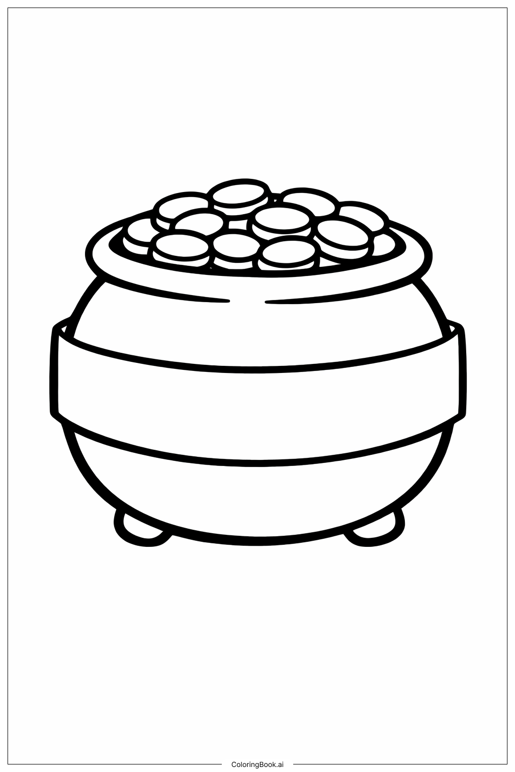 带丝带的金罐填色页